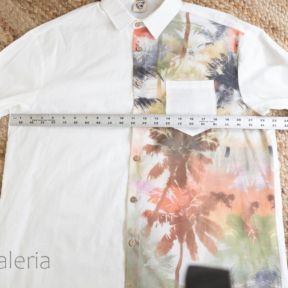 2 Hardaddy 100% Cotton Button Up M Long Sleeve Shirts Palm Tree Tropical Resort - Picture 9 of 16